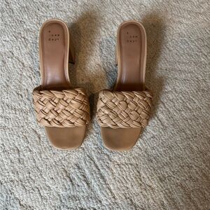 A New Day Women's Brown Woven Heeled Sandals